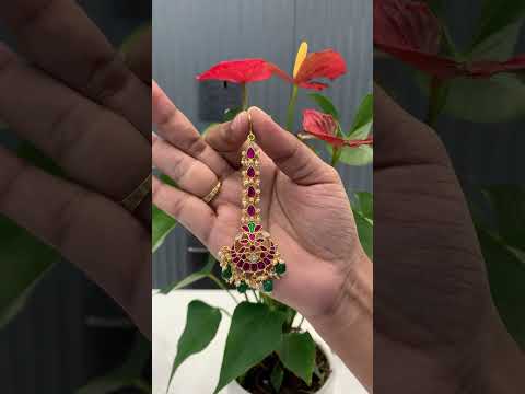 Beautiful chandbali tikka with jadav kundan stone